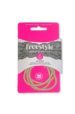 FREESTYLE Thick Elastics Metal Free Blonde 4pc