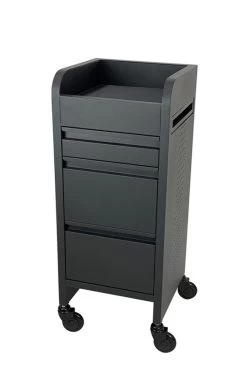 Joiken - Fusion 4 Drawer Hairdressing Beauty Trolley - Black - Click'n Clean Castor Wheels