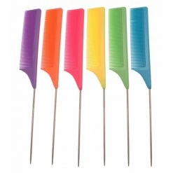Santorini Candy Colour Metal Tail Combs 6 Pack