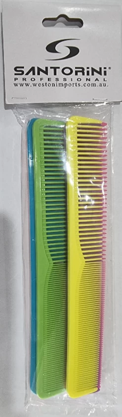 Santorini Candy Colour Cutting Combs - 6 Pack