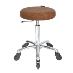 Joiken - Turbo Stool Tan - Chrome Base - Click'n Clean Castor Wheels